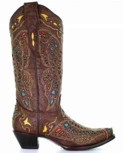 Corral Women's Butterfly Inlay & Embroidery Western Boots - Snip Toe 8 Corral Women's Butterfly Inlay & Embroidery Western Boots - Snip Toe -Corral Boots Shop 2000361028 200 P2