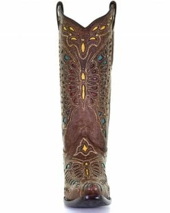 Corral Women's Butterfly Inlay & Embroidery Western Boots - Snip Toe 10 Corral Women's Butterfly Inlay & Embroidery Western Boots - Snip Toe -Corral Boots Shop 2000361028 200 P4