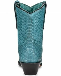 Corral Women's Turquoise Exotic Python Skin Western Boots - Snip Toe -Corral Boots Shop 2000361030 440 P4