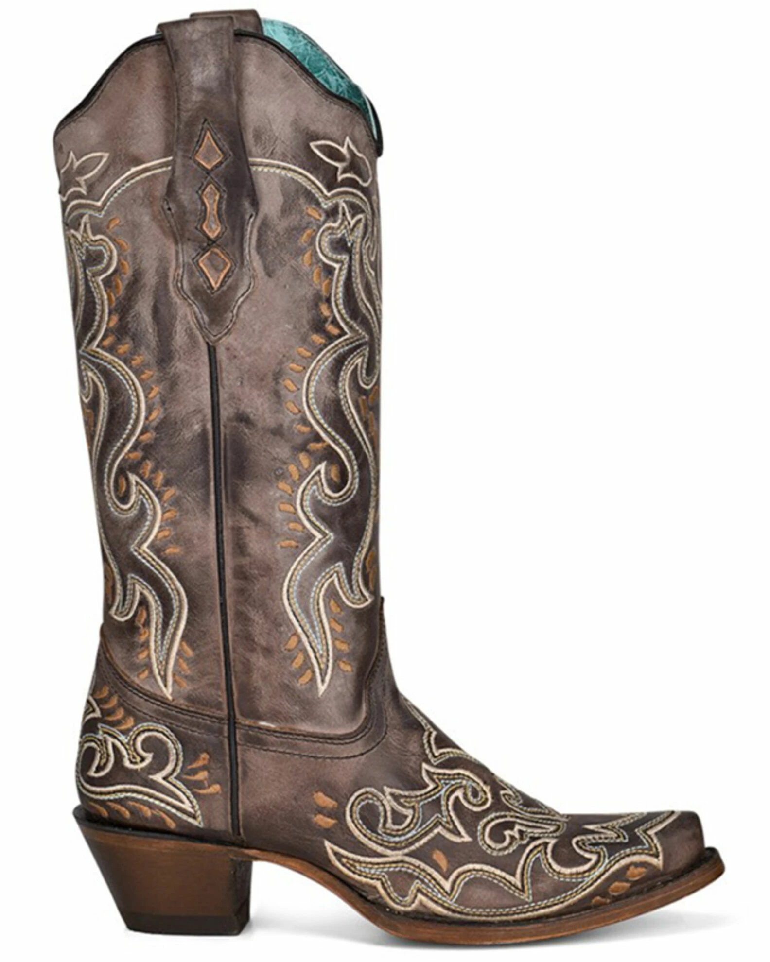 Corral Women's Brown Embroidery Western Boots - Snip Toe 4 Corral Women's Brown Embroidery Western Boots - Snip Toe - Image 2