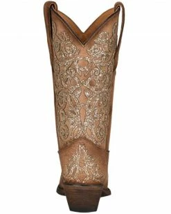 Corral Girls' Tan Glitter Embroidery Leather Western Boot - Snip Toe 9 Corral Girls' Tan Glitter Embroidery Leather Western Boot - Snip Toe -Corral Boots Shop 2000361090 280 P4