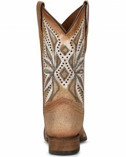Corral Girls' Straw Embroidery Western Boots - Square Toe Tan -Corral Boots Shop 2000361091 280 P4