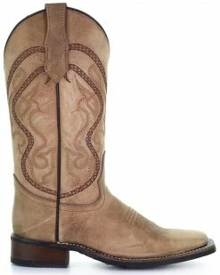 Alternative view of Corral Women's Saddle Tan Embroidered Leather Western Boot - Wide Square Toe