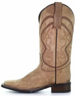 Corral Women's Saddle Tan Embroidered Leather Western Boot - Wide Square Toe 9 Corral Women's Saddle Tan Embroidered Leather Western Boot - Wide Square Toe -Corral Boots Shop 2000363301 280 P3
