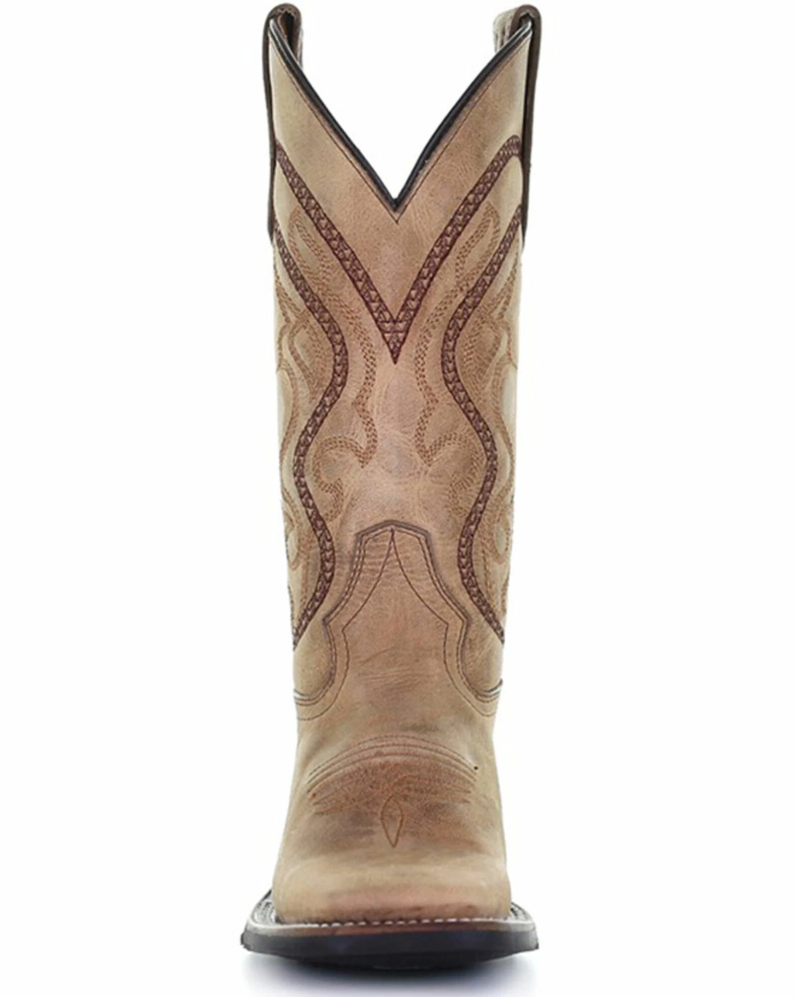 Corral Women's Saddle Tan Embroidered Leather Western Boot - Wide Square Toe 6 Corral Women's Saddle Tan Embroidered Leather Western Boot - Wide Square Toe - Image 4