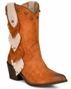 Corral Women's Studded Leaf Pendant Western Boots - Pointed Toe Brown