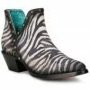 Corral Women's Zebra Print Studded Booties - Pointed Toe Black/white -Corral Boots Shop 2000370796 944 P1