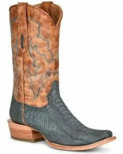 Corral Men's Ostrich Leg Embroidered Western Boots - Narrow Square Toe 