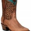 Corral Women's Leopard Print Western Booties - Pointed Toe Brown