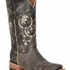 Corral Girls' Floral & Horseshoe Embroidered Western Boots - Square Toe  -Corral Boots Shop 2000371786 908 P1