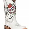 Corral Girls' Floral & Skull Embroidered Western Boots - Square Toe -Corral Boots Shop 2000371788 100 P1