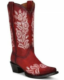 Corral Women's Floral Embroidered Western Boots - Snip Toe