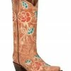 Corral Women's Embroidered Floral Western Boots - Snip Toe Cognac -Corral Boots Shop 2000371801 235 P1
