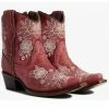 Corral Women's Flowered Embroidery Ankle Western Bootie - Snip Toe -Corral Boots Shop 2000371810 920 P1