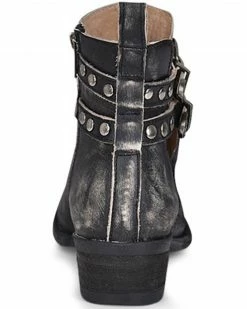 Corral Women's Studded Harness Booties - Round Toe Black -Corral Boots Shop 2000371816 001 P4
