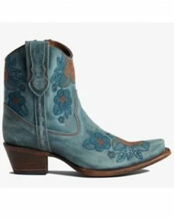 Corral Women's Blue Jean Flowered Embroidery Ankle Western Bootie - Snip Toe 8 Corral Women's Blue Jean Flowered Embroidery Ankle Western Bootie - Snip Toe -Corral Boots Shop 2000371822 400 P2