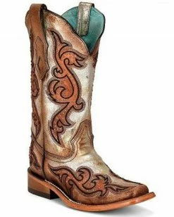 Corral Women's Studded Western Boots - Square Toe Gold