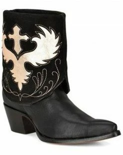 Corral Women's Wing & Cross Convertible Western Booties - Pointed Toe Black