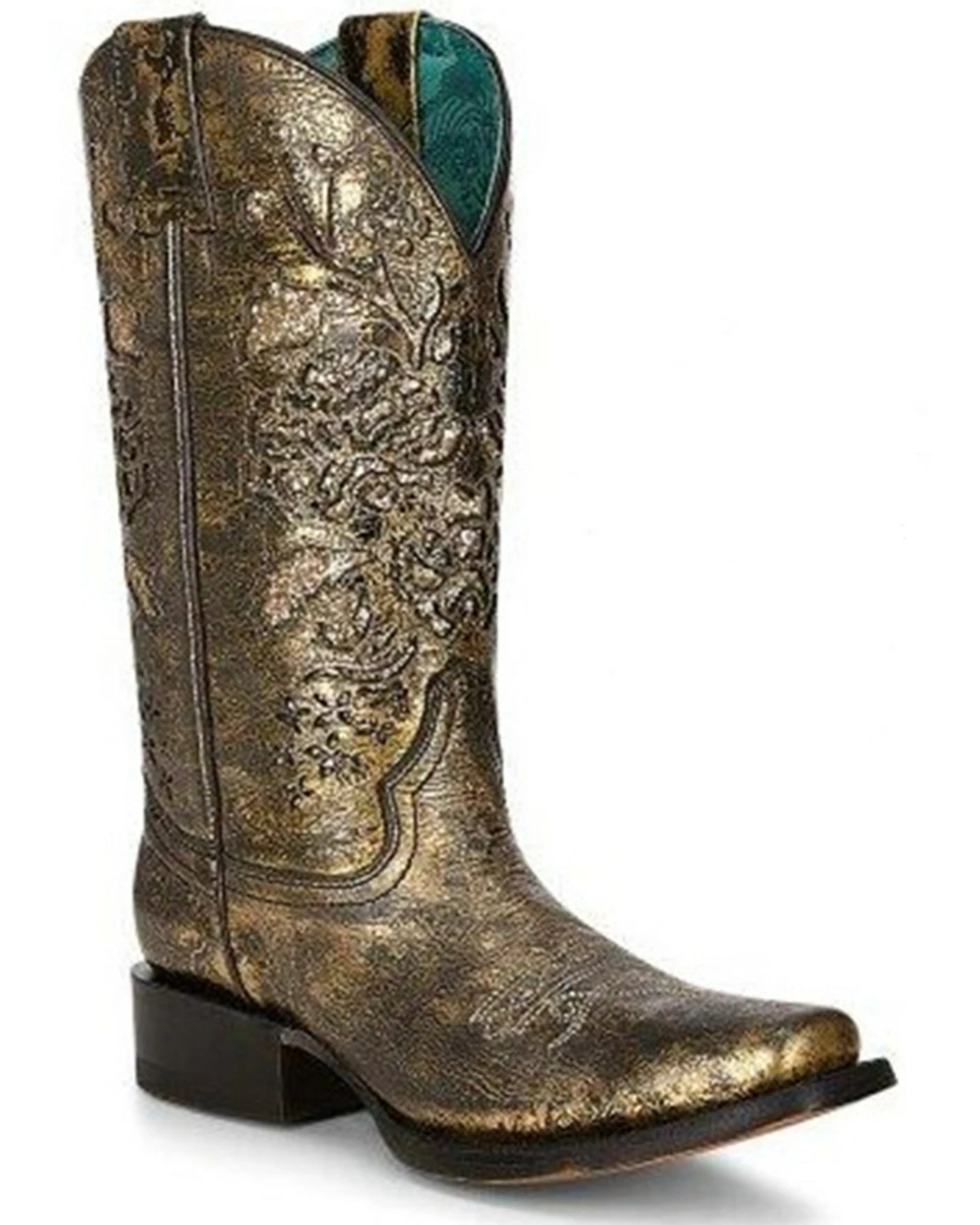 Corral Women's Metallic Western Boots - Square Toe Beige/khaki 4 Corral Women's Metallic Western Boots - Square Toe Beige/khaki - Image 2