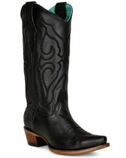 Corral Women's Matching Stitch Pattern & Inlay Western Boots - Snip Toe Black -Corral Boots Shop 2000384176 001 P1 1